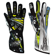 Kartinga cimdi - Speed Karting Gloves BRISBANE G-4 - Racewear - Black/White/Yellow 