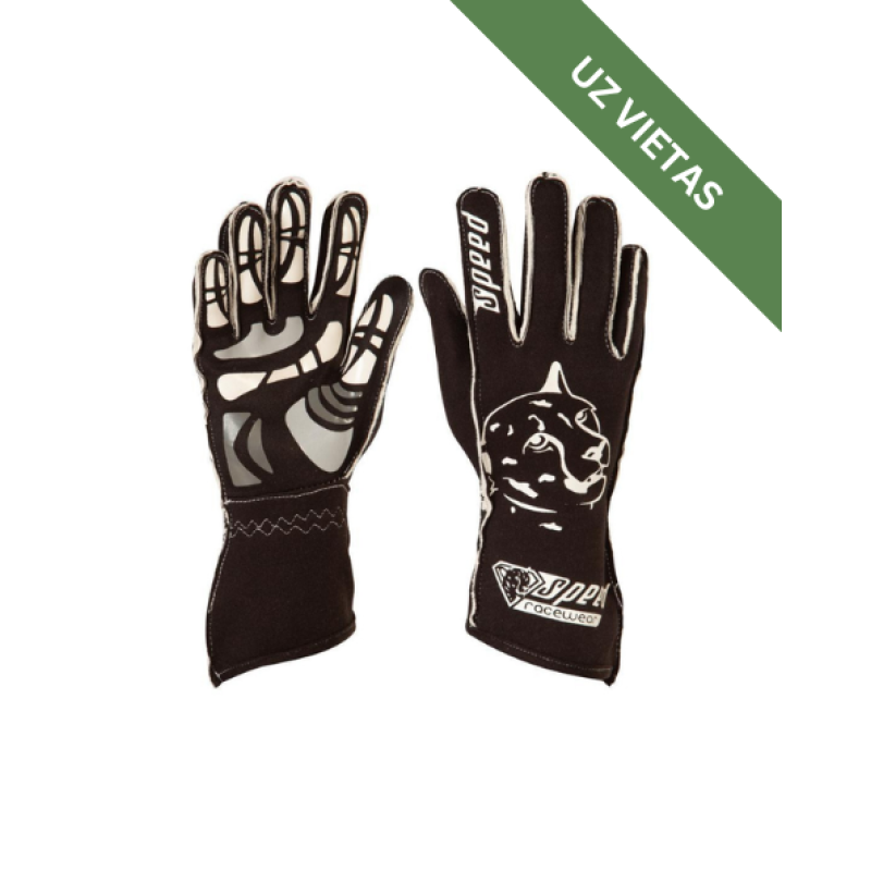 Kartinga cimdi - Speed Karting Gloves MELBOURNE G-2 - Racewear - BlackWhite - Size 5