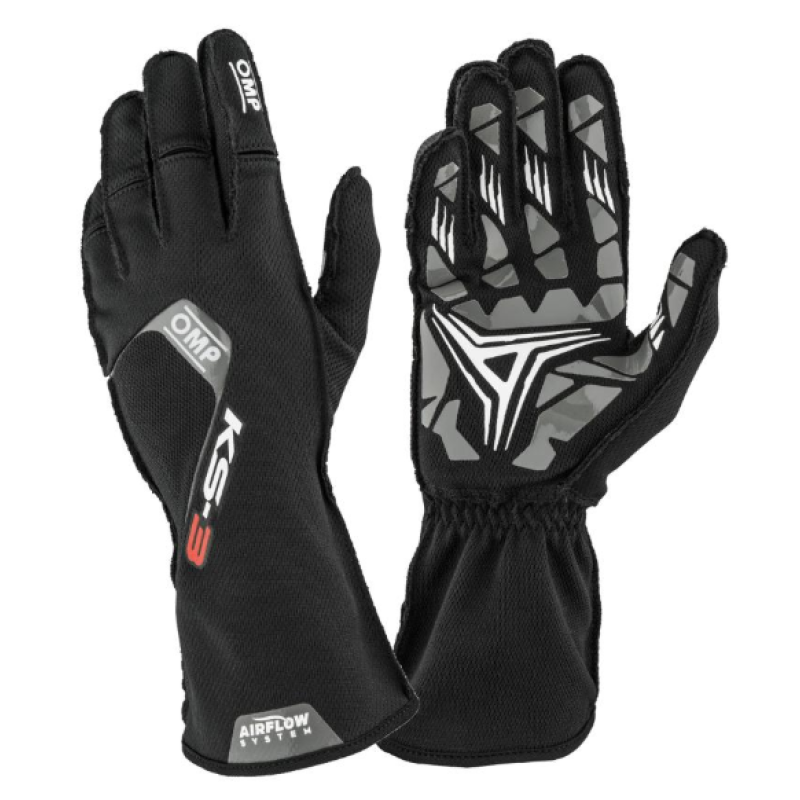 Kartinga cimdi - OMP Karting Gloves KS-3 - Racewear - Black
