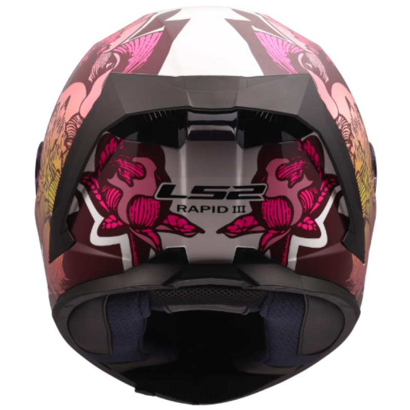 Kartinga ķivere - Full face Helmet - Speed by LS2 Rapid III FF820 Poppies II Helmet - Racewear - PinkWhite