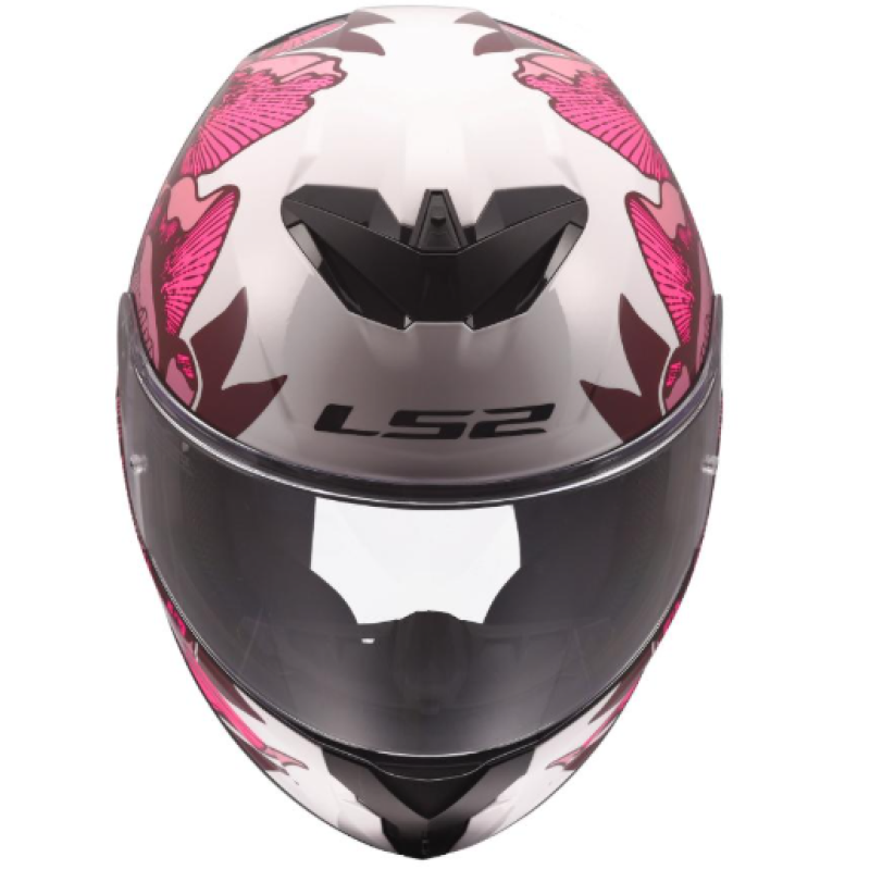 Kartinga ķivere - Full face Helmet - Speed by LS2 Rapid III FF820 Poppies II Helmet - Racewear - PinkWhite