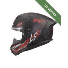 Kartinga ķivere - Full face Helmet - Speed by LS2 Rapid III FF820 KAIJU Helmet with Homologation - Racewear - Black/Red - Size M