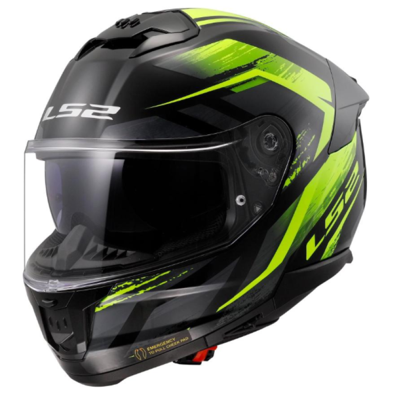 Kartinga ķivere - Full face Helmet - Speed by LS2 Stream II Fury FF808 Helmet - Racewear - Black/Lime