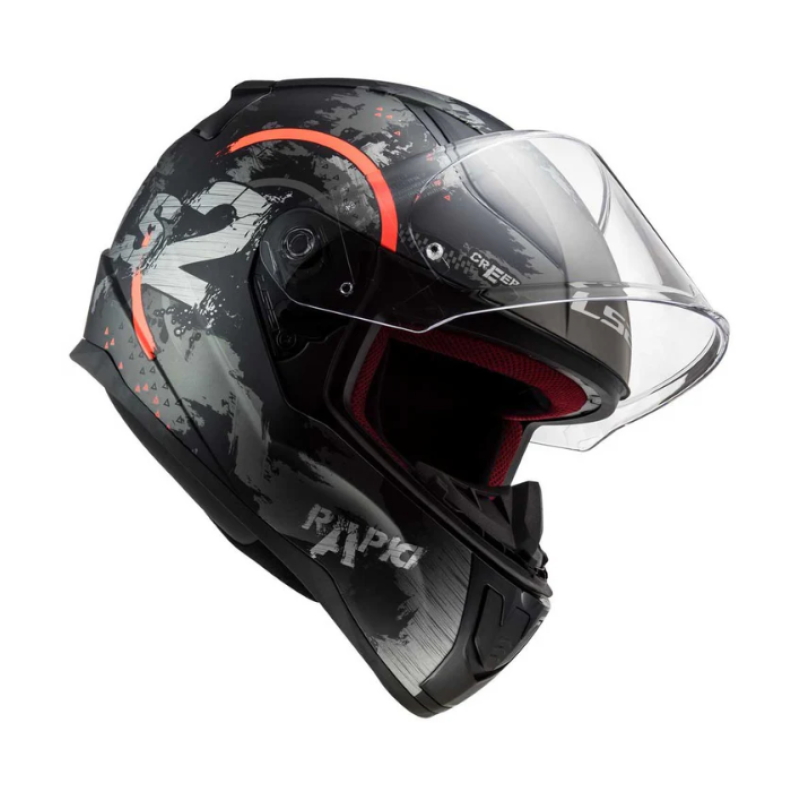 Kartinga ķivere - Full face Helmet - Speed by LS2 Rapid II FF353 Circle Helmet - Racewear - Black/Orange - Size XL