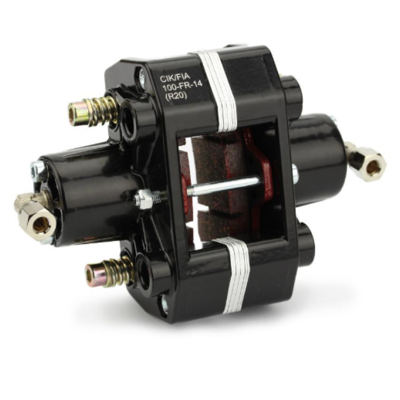 Aizmugurējais bremžu suports - Brake caliper rear hyd. 2-pistons CIK-FIA - Kartingu rezerves daļas - Black